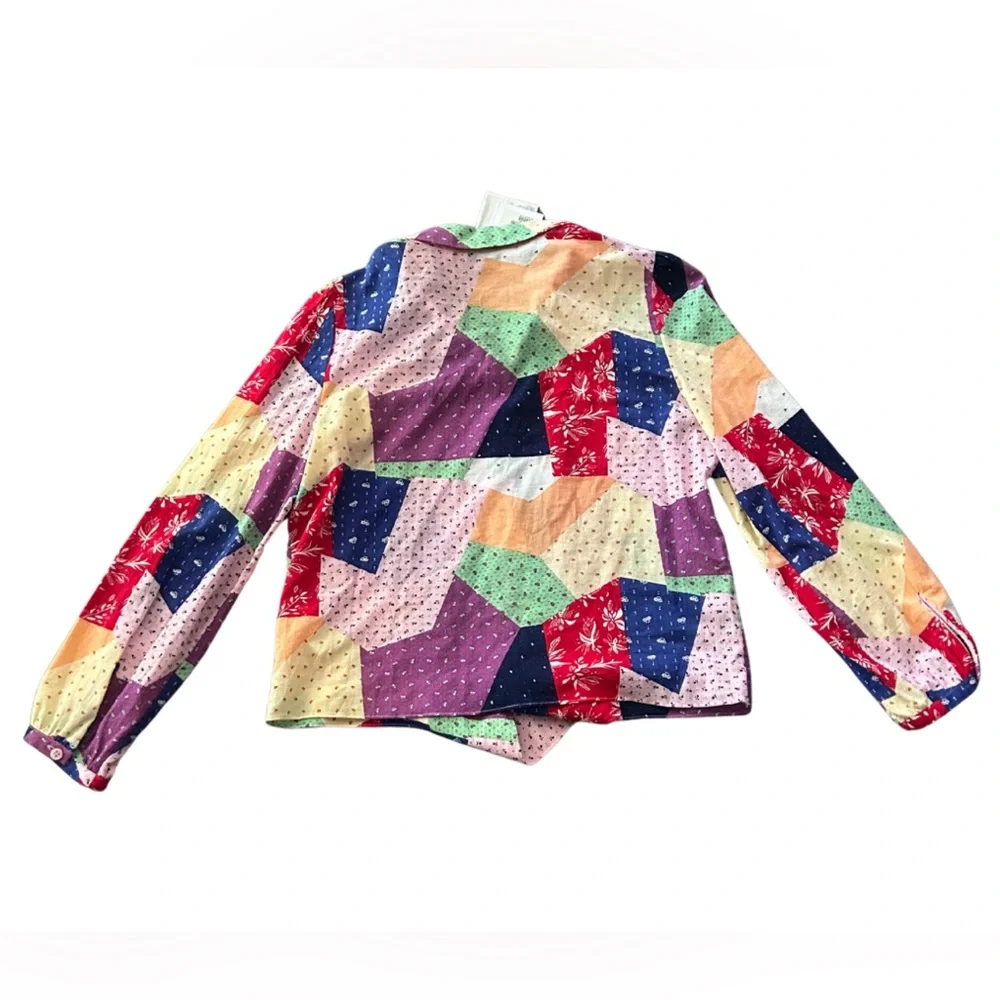 & Other Stories Patchwork Tie Button Down Shirt | NWT | Size 8 - Picture 3 of 7